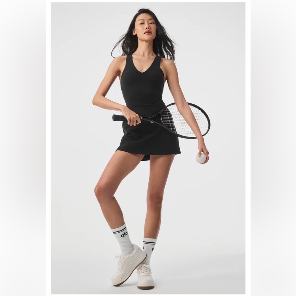 ALO Yoga Black Mini tennis dress